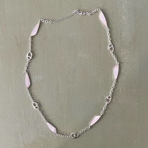 Silver Mother of Pearl Link Necklace
